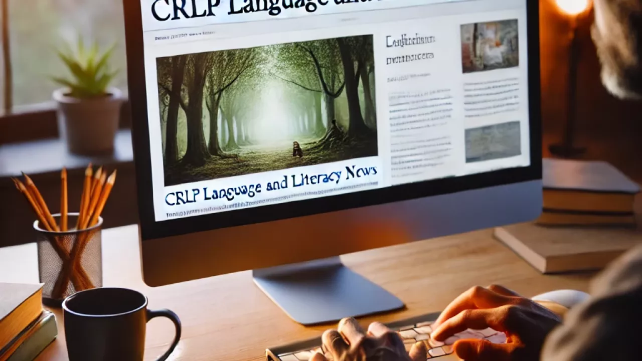 person reading news on computer