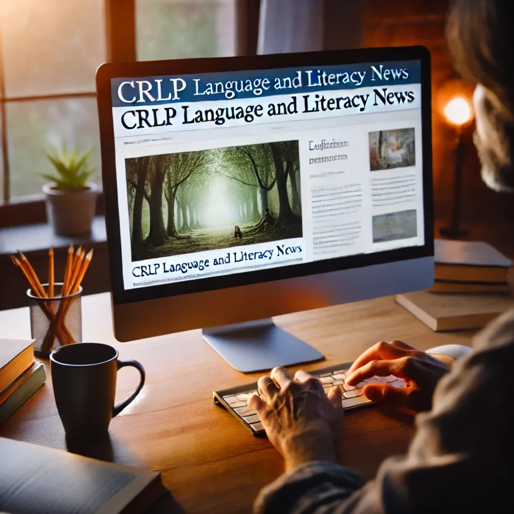 person reading news on computer