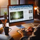 person reading news on computer
